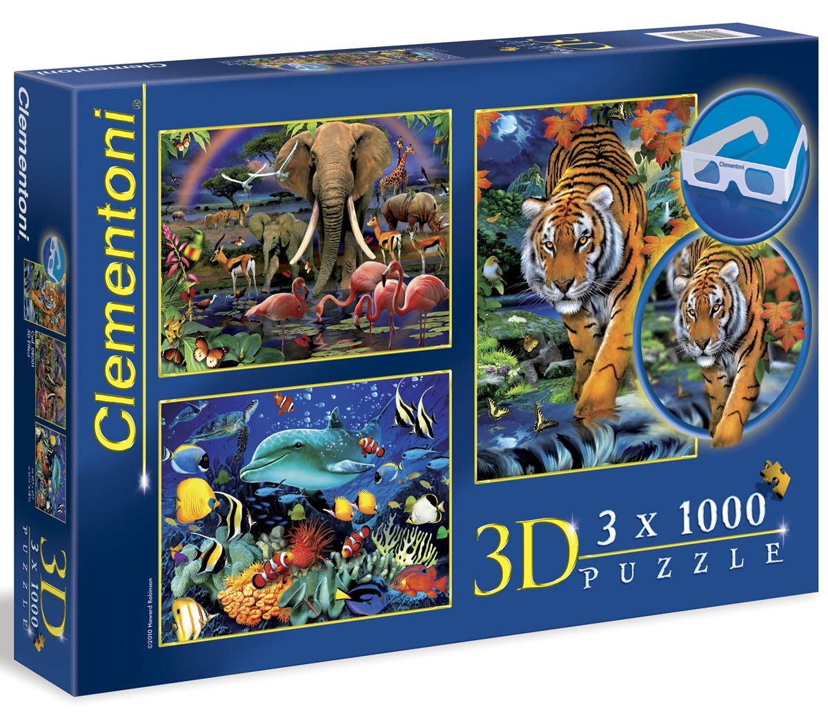 Clementoni dėlionė 3x1000 d. 3D