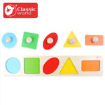 Geometrinė dėlionė 5 formos, medinė-4273