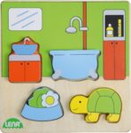 Medinė dėlionė Vonia-0