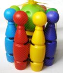 Kėgliai dideli 30 cm 8 vnt + 2 kam d-15 cm-0