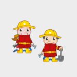 Mini vaflinis konstruktorius „Gaisrininkas“ mažas rinkinys-5497