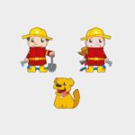 Mini vaflinis konstruktorius „Gaisrininkas“ vidutinis rinkinys-5502