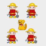 Mini vaflinis konstruktorius „Gaisrininkas“ didelis rinkinys-5507