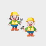 Mini vaflinis konstruktorius „Statybininkas“ vidutinis rinkinys-5529